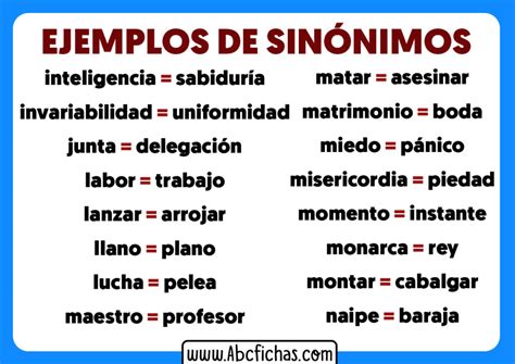 sinonimos de palabras